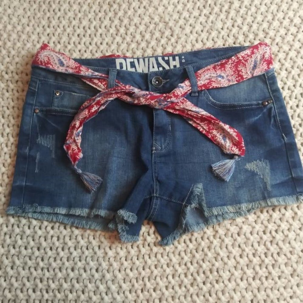Rewash Denim Shorts with Cloth Belt Size 9/29